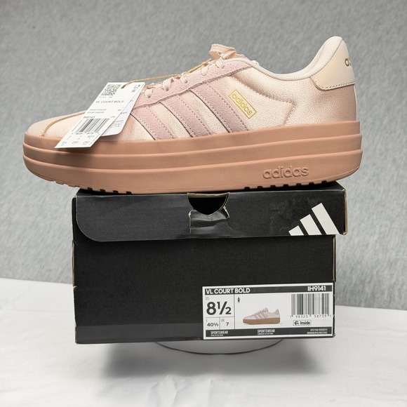 adidas Shoes - Adidas VL Court Bold‎ Platform Sneakers Wonder Quartz Pink IH9141 Womens 8.5
